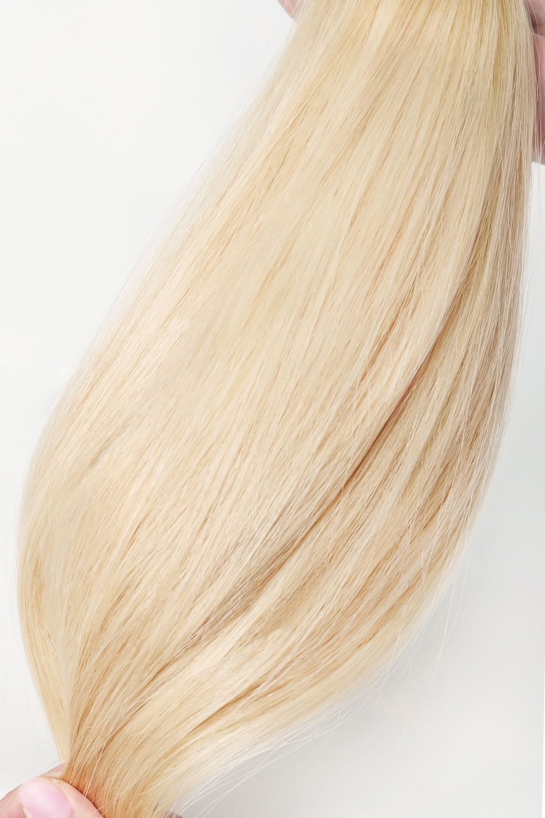 Extensionology Ash blonde (613): Luxury tape-in extensions. Seamless/invisible (Tailored) and Matte tape in extensions(Bare)